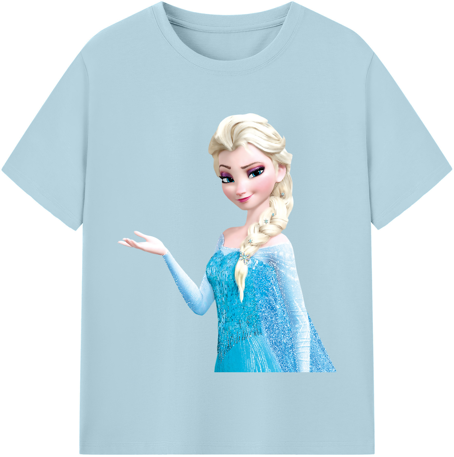 （画像用） アナと雪の女王 アンナ エルサ Frozen Anna Elsa 綿100％半袖Tシャツ（フロントプリント）